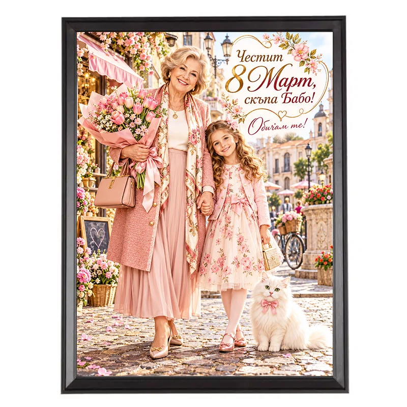 Карикатура Баба и Внучка за 8 Март - Перфектният Подарък