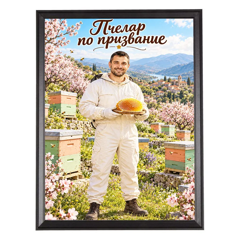 Карикатура за Мъж Пчелар - Пчелар по Призвание