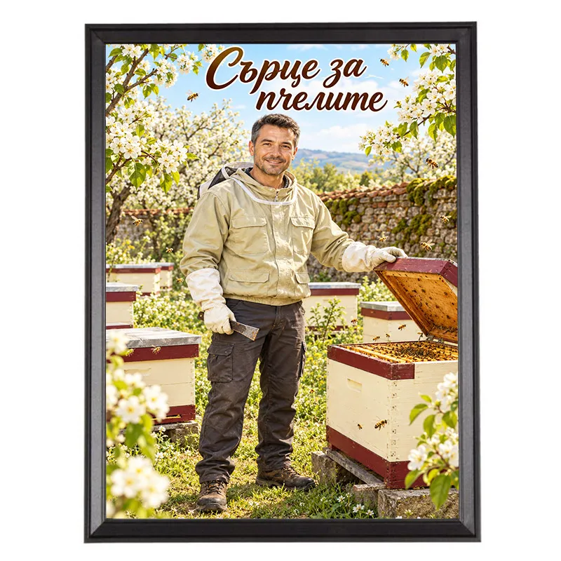 Карикатура Пчелар при Кошера - Сърце за Пчелите