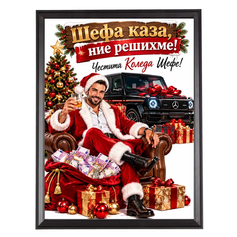 Подарък за Шеф за Коледа - Карикатура Пачки и Мерцедес